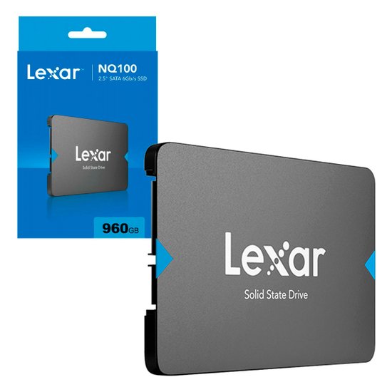 SSD 960GB Lexas, Sata III, 2.5", Leitura 550MB/s, Gravação 500 MB/s,  - LNQ100X960G-RNNNU
