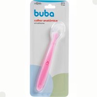 Colher Anatómica Silicone para Desenvolvimento do Bebe Buba Talher Infantil Rosa