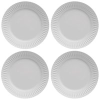 Kit 4 Pratos Rasos Porcelana Branca 26,5cm Germer Mesa Posta Restaurante
