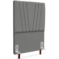 Cabeceira Solteiro 90cm Bell Suede Cinza RM