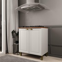 Balcão de Cozinha 80cm 2 Portas Roma Branco