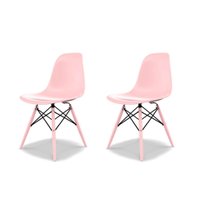 Conjunto com 2 Cadeiras Eames DSW Rosa