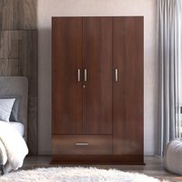 Guarda Roupa Ditália 3 Portas 1 Gaveta DM-578 Cor:Tabaco
