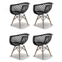 Conjunto com 4 Cadeiras Web DSW Preto