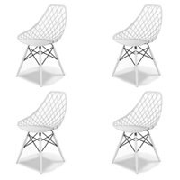 Conjunto com 4 Cadeiras Kaila DSW Branco