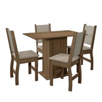 Conjunto De Mesa Com 4 Cadeiras Para Sala de Jantar Clara 108cm Madeirado / Savana Poliman
