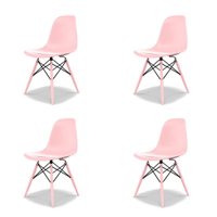 Conjunto com 4 Cadeiras Eames DSW Rosa