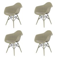 Conjunto com 4 Cadeiras Eames Arm DSW Fendi