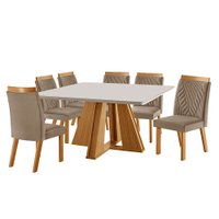 Sala de Jantar Madri Áustria Mesa 6 Cadeiras L J Móveis