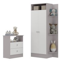 Guarda-Roupas 2 Portas com Cômoda 2 Gavetas Multimóveis MP4264