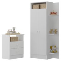 Guarda-Roupas 2 Portas com Cômoda 2 Gavetas Multimóveis MP4264