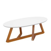 Mesa de Centro Classic Branca e Madeira