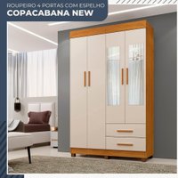 Guarda Roupa Copacabana New 4 Portas 2 Gavetas com Espelho Benetil Móveis