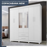 Guarda Roupa Copacabana New 6 Portas 2 Gavetas com Espelho Benetil M&oacute;veis