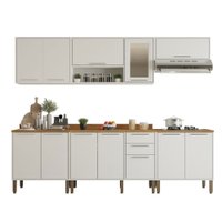Cozinha Compacta para Cooktop 6 Peças 12 Portas 2 Gavetas Paris Sallêto Móveis