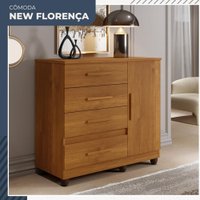 Cômoda New Florença 1 Porta 4 Gavetas em MDP Benetil Móveis
