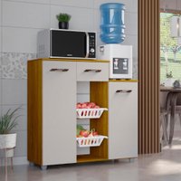 Fruteira 2 Cestos 2 Portas 1 Gaveta Milena CHF Móveis Cinamomo/Off White