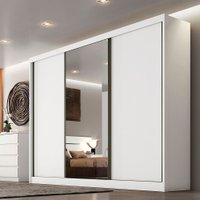 Guarda-Roupa Spazzio Plus com 1 Porta Espelho Peliculado 3 Portas e 8 Gavetas