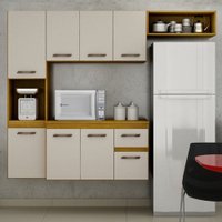 Cozinha Compacta Suspensa 8 Portas 1 Gaveta 2 Nichos Brisa CHF Móveis