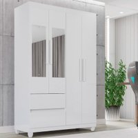 Guarda Roupa 4 Portas com Espelho 2 Gavetas Dubai Plus Imop Móveis