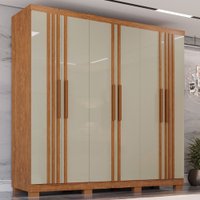 Guarda Roupa com Ripado 6 Portas 4 Gavetas Sevilha Prime 100 MDF Imop Móveis