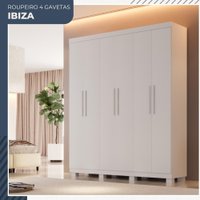 Guarda Roupa Ibiza 6 Portas 4 Gavetas em MDP Benetil Móveis