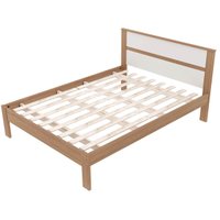 Cama de Casal Amêndoa Branco 146,7x196x92cm MDP Tecnomobili CM8005 até 260kg
