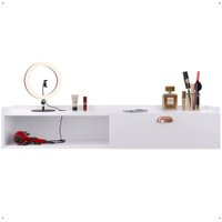 Penteadeira Suspensa Classic 90 cm Porta Joia Mesa Maquiagem Camarim Quarto Pequeno - Branco - RPM