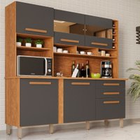 Armário de Cozinha 6 Portas com Espelhos 2 Gavetas Alexia Top Imop Móveis