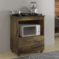 Balc&atilde;o para Cooktop Salvia Branco 1 Porta Basculante 4 Bocas Kaiki M&oacute;veis