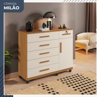 Cômoda Milão 1 Porta 6 Gavetas em MDP Benetil Móveis