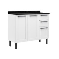 Balcão Florença 105cm com 3 Portas e 2 Gavetas Branco Itatiaia