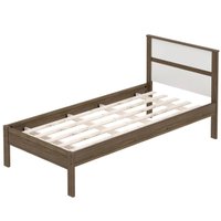 Cama de Solteiro Nogal Branco 97x196x92cm MDP Tecnomobili CM8004