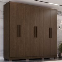 Guarda Roupa Casal 6 Portas 4 Gavetas Sevilha Prime 100 MDF Imop Móveis Cacau