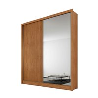 Guarda-Roupa Virtus 1600 Com 1 Porta Espelho Peliculado 2 Portas e 3 Gavetas Cumaru