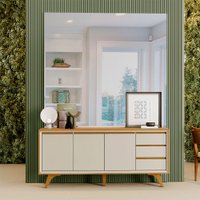 Buffet Piazza 03 Portas e 3 Gavetas Mavaular Naturalle Com Off White