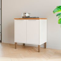 Balcão para Cooktop 2 Portas Paris Sallêto Móveis Branco