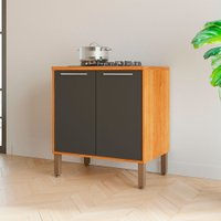 Balcão para Cooktop 2 Portas Paris Sallêto Móveis Cinamomo com Grafite