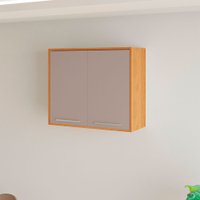 Armário Aéreo para Cozinha 2 Portas Paris Sallêto Móveis Cinamomo com Off White