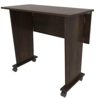 Mesa para Notebook Multiuso Escrivaninha Dobrável 80cm com Rodízio ME4117 Rústico Tecnomobili