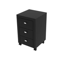 Gaveteiro com 3 Gavetas e Rodízio ME4108 Preto Tecnomobili