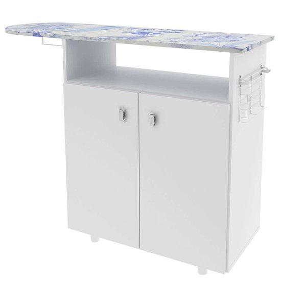 Armário com Tábua de Passar Roupa Nicho Portas Branco 120x35,5x86,7cm TP3000 Tecnomobili