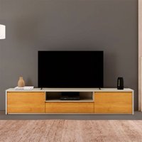 Rack Piazza 03 Gavetas 2,37 cm Mavaular Off White Com Naturalle