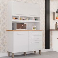 Armário de Cozinha 4 Portas 2 Gavetas Sofia Plus Imop Móveis Branco Neve