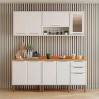Cozinha Compacta 4 Peças 9 Portas 2 Gavetas Paris Sallêto Móveis Branco