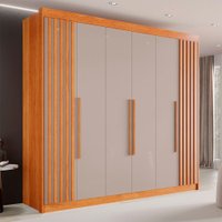 Guarda-roupa Casal 6 Portas 6 Gavetas Granada 100 MDF Sallêto Móveis Cinamomo com Off White