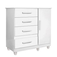 Cômoda New Florença 1 Porta 4 Gavetas em MDP Benetil Móveis Branco