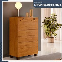 Cômoda New Barcelona 7 Gavetas com Chave Benetil Móveis Cinamomo