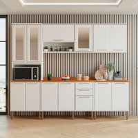 Cozinha Compacta 5 Peças 13 Portas 2 Gavetas Paris Sallêto Móveis Branco