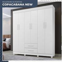 Guarda Roupa Copacabana New 6 Portas 2 Gavetas Benetil Móveis Branco